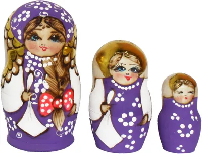Produktbild von Matroschka Babuschka Puppen Matrjoshka Holz Set aus 3 Figuren 11cm