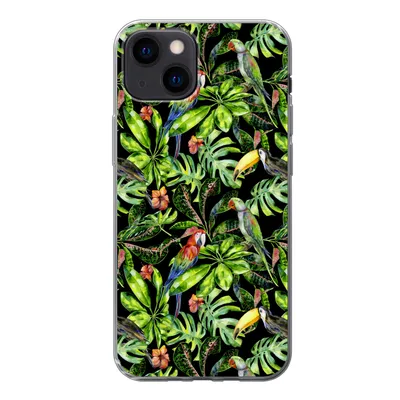 Produktbild von MuchoWow® Handyhülle Schutzhülle Hülle für iPhone 13 mini Vögel - Tropisch - Muster Silikon Softcase Handy Hülle - Softcase