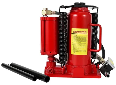 Zdjęcie produktu dla Pneumatyczno-hydrauliczny podnośnik butelkowy – 8004 20 t – zakres podnoszenia 260–510 mm – zasilanie pneumatyczne/ręczne – żeliwo i aluminium – do samochodów osobowych, ciężarowych i SUV-ów