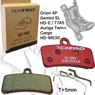 Produktbild von Tektro Q13RS Resin Fahrrad Scheibenbremsbeläge 4 Kolben Rot