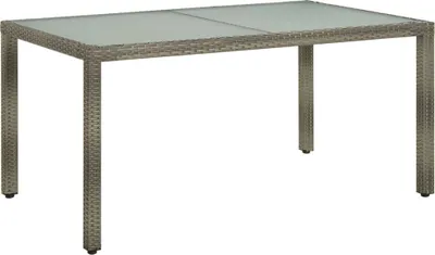 Zdjęcie produktu dla Stół ogrodowy Living Store 150x90x75 cm szkło hartowane i polirattan szary