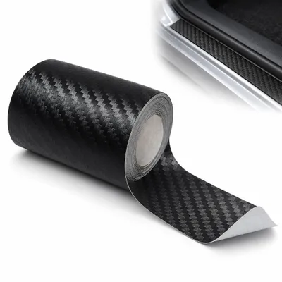Produktbild von Carbonfolie selbstklebend Schwarz – Carbon Optik Klebeband zum Zuschneiden für Einstiegsleisten, Ladekante & Zierleisten – 5 cm x 10 m