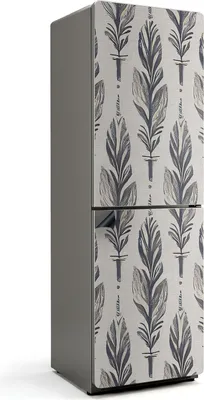 Produktbild von Vertikale Federillustration – Magnetische Kühlschrank Abdeckung – Dekorfolie magnetisch Küche – Kühlschrank Magnet Deko – selbstklebende Magnettafel – Magnetfolie für Kühlschranktür – 60x190 cm
