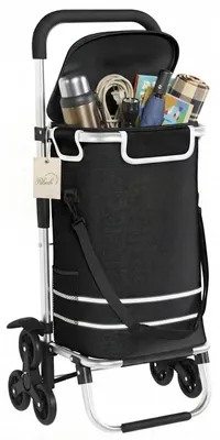 Imagen del producto de Carro de compras plegable con compartimento refrigerado y función 3 en 1