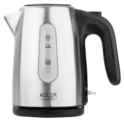 Wasserkocher 1 l 1200 W Schwarz, Edelstahl