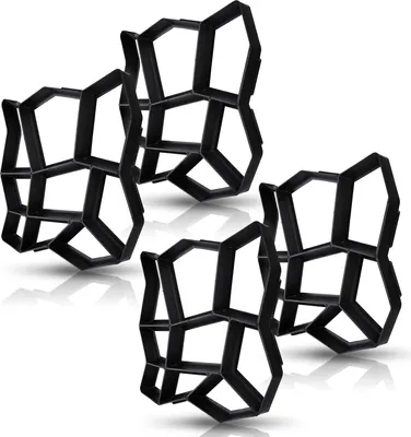 Produktbild von Faziango 4pcs DIY Pflasterform aus Kunststoff – Gehweg- & Terrassenform für Betonplatten, witterungsbeständig & rostfrei