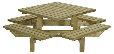 Image de Table de pique-nique carrée, 195x195 cm, gamme Talen, mobilier d'extérieur