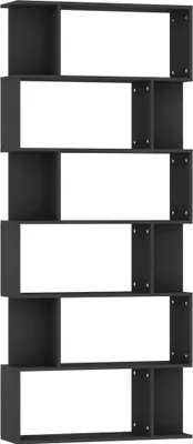 Produktbild von vidaXL Bücherregal/Raumteiler Schwarz 80x24x192 cm Holzwerkstoff