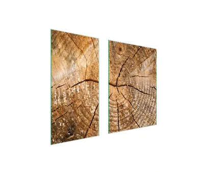 Produktbild von Herdabdeckplatten 2 teilig 75x52 Glaskeramikkochfeld Abdeckung Glas Schneidebrett Holz Braun