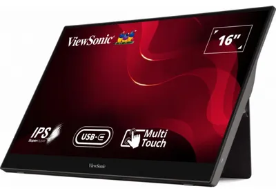 Produktbild von Viewsonic TD1655, 39,6 cm (15.6"), 1920 x 1080 Pixel, Full HD, LED, 6,5 ms, Schwarz, Silber
