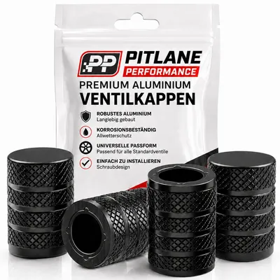 Produktbild von Schrader Ventilkappen, Aluminium Komfort, 4er Set - Schwarz