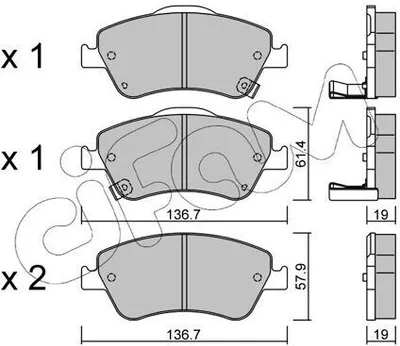 Produktbild von CIFAM Bremsbeläge Satz Vorne Bremsklötze für TOYOTA AURIS (NRE15, ZZE15, ADE15, ZRE15, NDE15) 822-794-0
