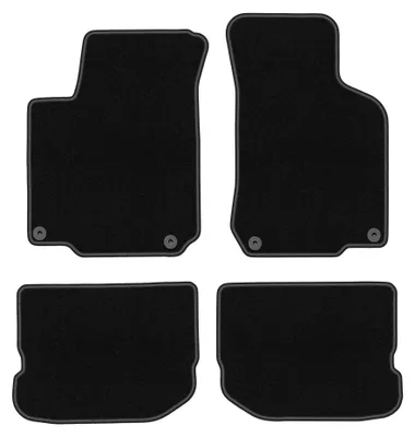 Produktbild von Velours-Fußmatten für VW Jetta IV 1998-2005 (Limousine/Kombi) – 4-tlg, Schwarz, passgenau – Wielganizator BASIC