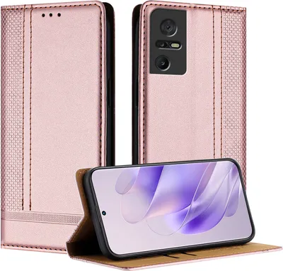 Produktbild von Handyhülle für TCL 40 SE Leder Flip Klappbare Schutzhülle mit Standfunktion Pink