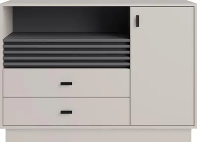 Produktbild von Kommode mit Schubladen und Türen – Sideboard – Schubladenkommode – ALLMO System 7 – 120 cm – Kaschmir – Stilvolle Aufbewahrung für modernes Wohnen