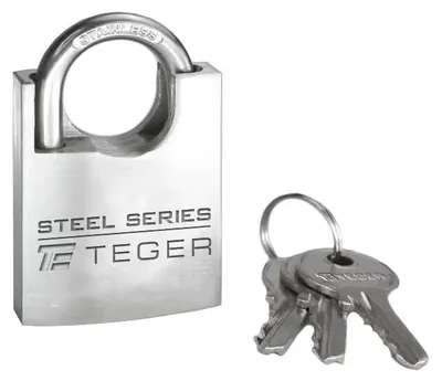 Productafbeelding van Inbraakwerend hangslot - staal, 50 mm - 3 sleutels / TEGER.