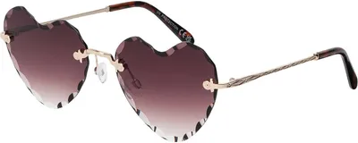 Produktbild von Damen Sonnenbrille Herz Form Designer 80er Modern Urlaub Sommer Strand 30564 Weinrot-Weiß