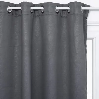 Obrázek produktu pro Okenní opona tónovaná Moderní okenní opona šedá s motivem listu 140 x 260 cm