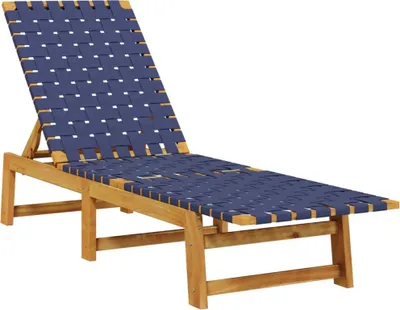 Zdjęcie produktu dla VidaXL 366509, Lounge, Drewno akacjowe, Tkanina, Niebieski, Brązowy, 110 kg, 550 mm, 1570 mm