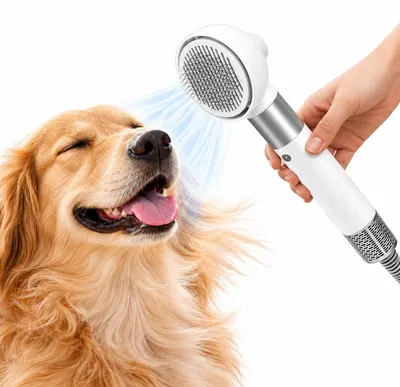 Produktbild von Hundefön Hunde Katzen, elektrischer Tierhaartrockner mit 23 m/s Luftstrom, 110000 U/min, intelligenter Temperaturregelung, 390 g, kompakt