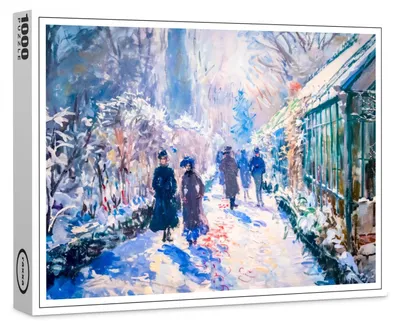 Produktbild von raxxa Premium-Puzzle „Impressionistischer Garten – Kunsttasse mit Winterweg-Motiv“, 1000 Teile