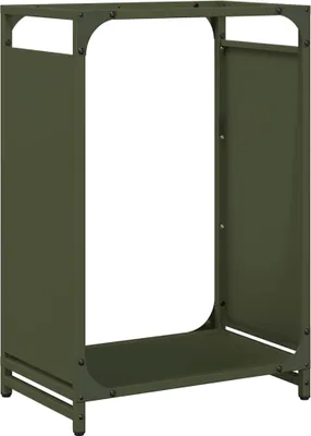 Obrázok produktu pre vidaXL Stojan na palivové drevo olivovo zelený 44x28x65 cm Oceľ valcovaná za studena