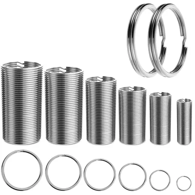 Schlüsselringe 140 Stück, Edelstahl, 6 Größen, 12–30 mm