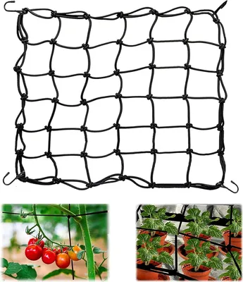 Produktbild von Elastisches Pflanzenstütznetz - Unterstützung für Pflanzen - 1 Stück - 80 x 80 cm - 120 x 120 cm