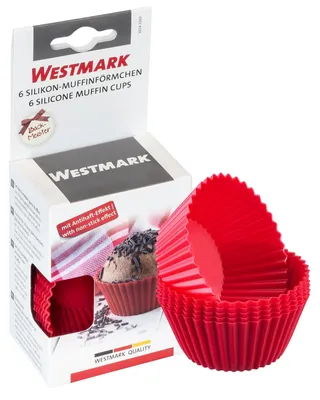 Muffinformen 6er-Set Ø 7 cm Silikon rot antihaft