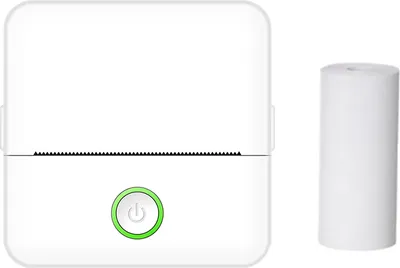 Zdjęcie produktu dla Mini termiczna drukarka naklejek, bezatramentowa przenośna drukarka termiczna BT, bezprzewodowa przenośna drukarka do telefonu, drukarka karteczek samoprzylepnych do notatek, kompatybilna z iOS/Android, biała