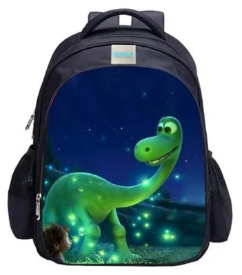 Immagine prodotto di Zaino per bambini a forma di dinosauro, dimensioni 42x32x17 cm, realizzato in nylon idrorepellente, adatto a bambini e bambine