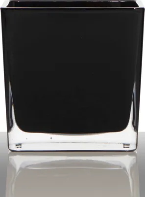 Produktbild von INNA-Glas Teelichtglas Kim, Würfel - Viereckig, schwarz, 6x6x6cm - Kerzenglas - Teelichthalter