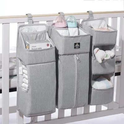Produktbild von Famanu Aufbewahrungstasche für das Kinderzimmer - Organizer für Windeln und Zubehör, grau