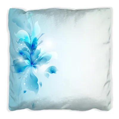 Produktbild von Wallario Premium Kissen, weiche Oberfläche, mit Motiv Blaues Blumenbuket, Größe: 40 x 40 cm, mit weißer Rückseite
