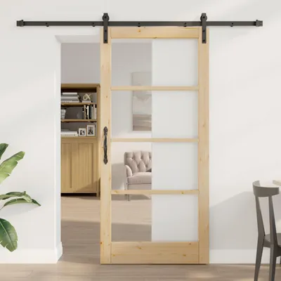 Produktbild von Schlichtes Schiebetür mit Hardware Set 'ORKDAL'93x202 cm - Haustüren Neu2025 9701399