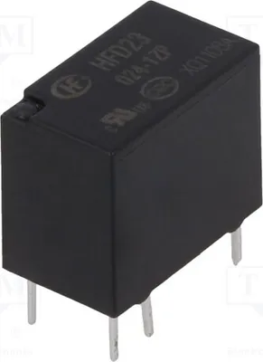 Produktbild von 1x Relais: elektromagnetisch USpule : 24VDC 0,5A/125VAC   2A HFD23/024-1ZP Elektro