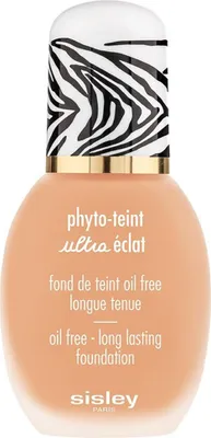 A bottle of foundation with a zebra print cap.