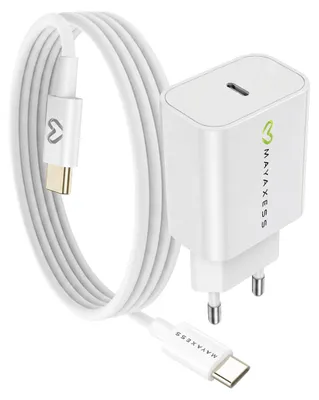 Immagine prodotto di Mayaxess, alimentatore da 20 W per Galaxy S22 Plus + cavo USB-C da 1 m, bianco