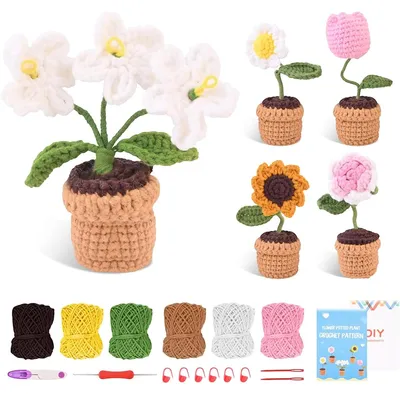 Produktbild von Häkelset für Anfänger, Häkel-Starterset, Häkel- und Strickset für Anfänger, DIY-Bastelarbeiten mit Häkelnadeln, Häkelset für Anfänger für Erwachsene und Kinder