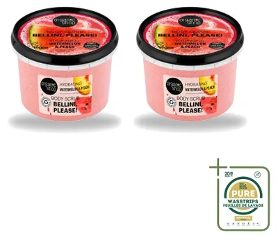 Obrázok produktu pre 2 kusy organického telového peelingu Watermelón & Broskyňa - 250 ml - balenie