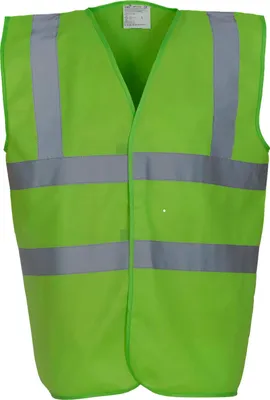 Produktbild von YOKO HVW100P | Fluo 2 Band+Brace Waistcoat - Sicherheitsweste - 3M Reflekt - Farbe: Lime - Größe: 3XL