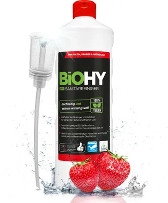 Produktbild von BiOHY Sanitärreiniger Plus, Badreiniger, Kalklöser, Badezimmer Reiniger – 1 x 1 Liter Flasche