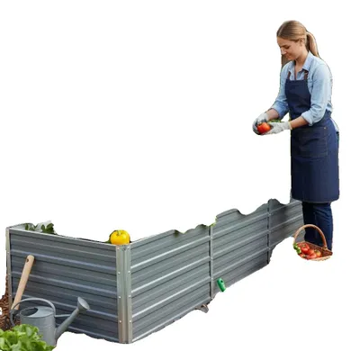 Obrázek produktu pro Zahradní záhon, odolná pozinkovaná ocel, otevřená konstrukce, barva armádní zelená