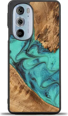 Produktbild von Holzhülle Bewood Unique - Turquoise für Motorola Edge 30 Pro