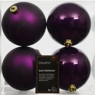 Productafbeelding van Kerstbal plc d10cm vijg 4st Decoris