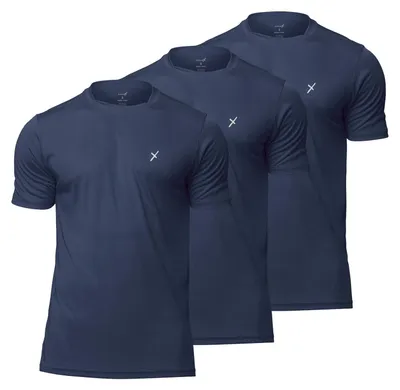 Produktbild von CFLEX Herren Sport Shirt 3er Pack - Fitness T-Shirt Sportswear Collection - Navy L