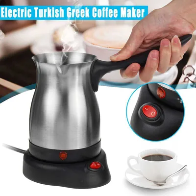 Zdjęcie produktu dla Elektryczny ekspres do kawy mokka ze stali nierdzewnej o pojemności 600 ml, ekspres do kawy tureckiej i espresso