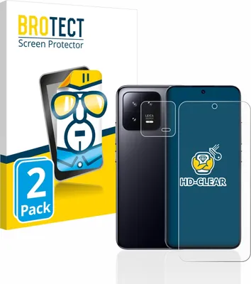Produktbild von 2x Für Xiaomi 13 (Display+Kamera) Schutzfolie BROTECT Displayschutz Display Schutz Folie Klar Transparent