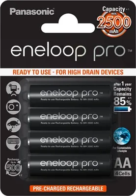 Produktbild von Akumulator AA Panasonic eneloop Pro - opakowanie blistrowe 4 sztuki (BK-3HCDE/4BE)