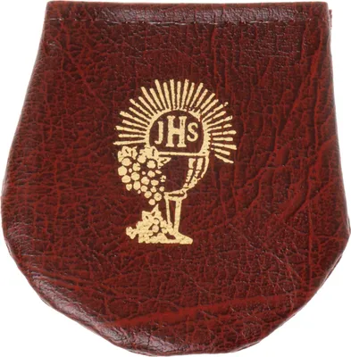 Produktbild von Rosenkranzetui aus , Burgunderrot mit Kelchsymbol - Klettverschluss